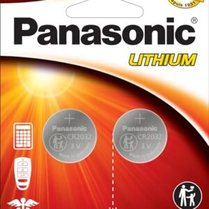 Panasonic CR2032 3.0 Volt Long Lasting Lithium Coin Cell Batteries in Child Resistant, Standards Based Packaging, 2-Battery Pack