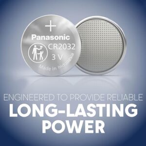 Panasonic CR2032 3.0 Volt Long Lasting Lithium Coin Cell Batteries in Child Resistant, Standards Based Packaging, 2-Battery Pack