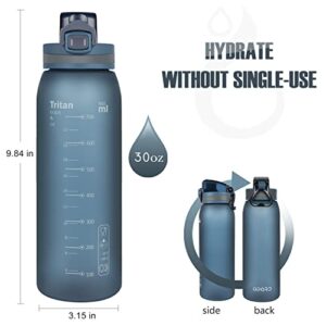 Opard 30oz Sports Water Bottle with Leak Proof Flip Top Lid BPA Free Tritan Reusable Plastic for Gym and Outdoor