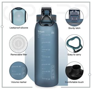 Opard 30oz Sports Water Bottle with Leak Proof Flip Top Lid BPA Free Tritan Reusable Plastic for Gym and Outdoor