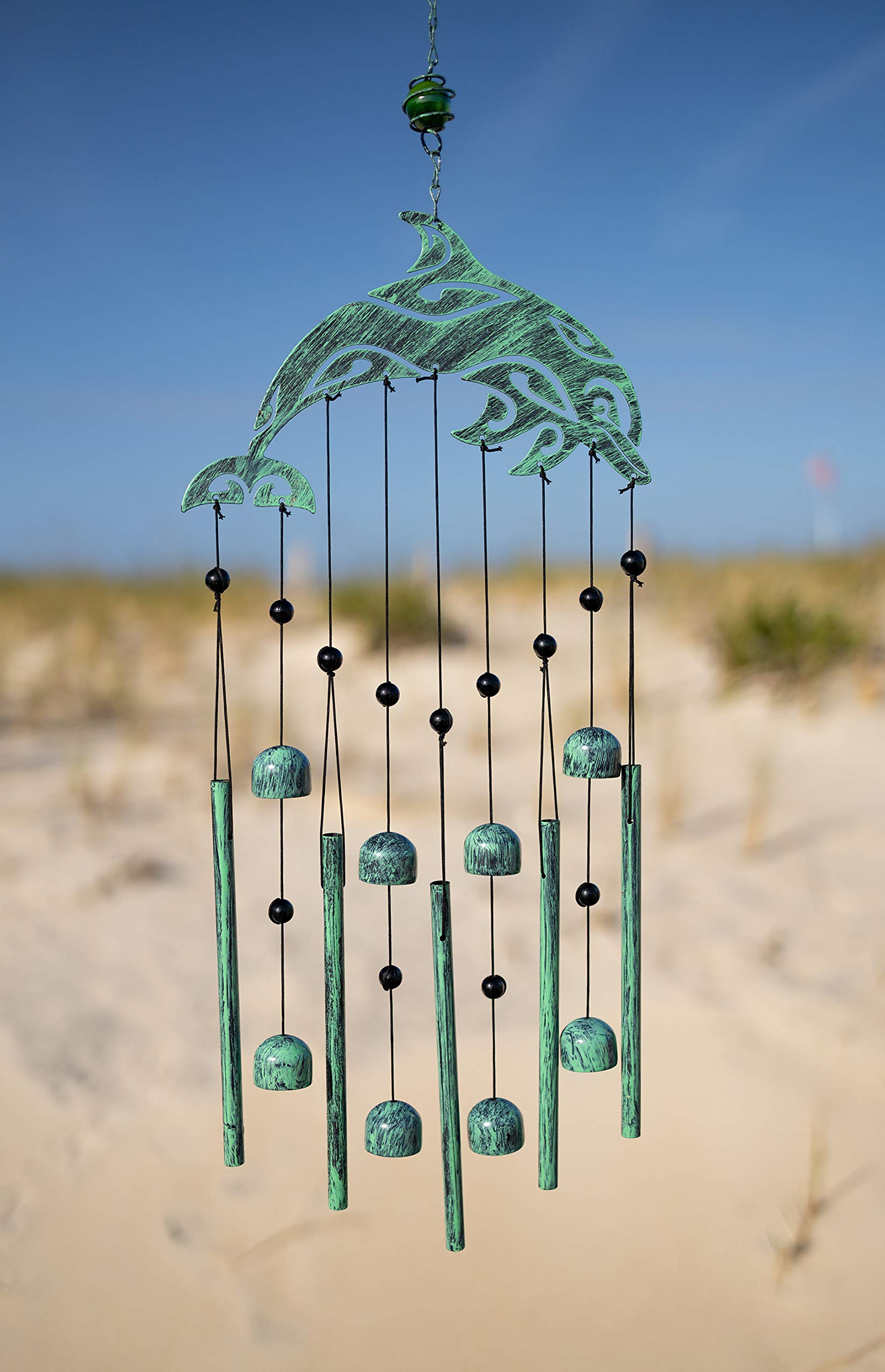 VP Home 28.5" H Tribal Dolphin Wind Chimes for Outside Unique Tribal Dolphin Windchimes for Outdoor Decorations Garden Decor Dolphin Cimes for Women, Mom, Grandma, Unisex