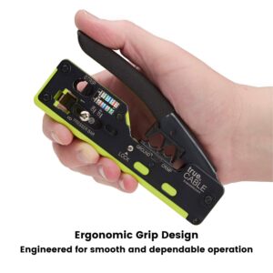 trueCABLE All-In-One Pass Through RJ45 Crimp Tool | Works with Cat5e, Cat6, Cat6A Ethernet RJ45 Connectors, Shielded & Unshielded Standard Modular Plugs | Ethernet Crimping Tool | RJ45 Crimper