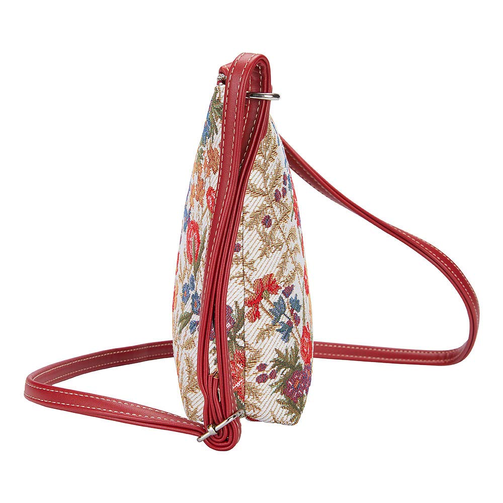 Signare Tapestry Small Crossbody Bag Sling Bag for Women with Flower Meadow Design