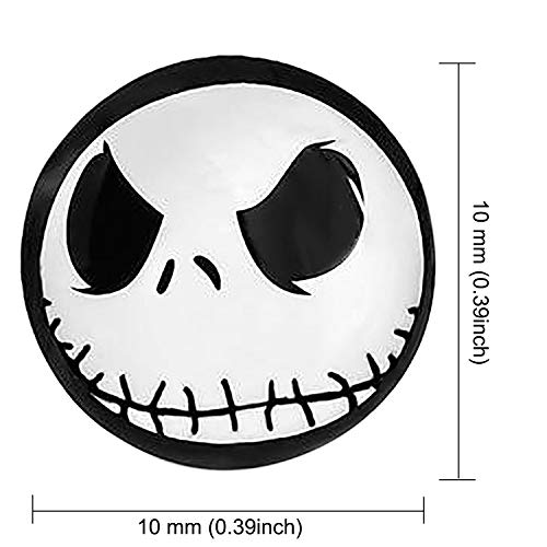 HENGYID 316L Surgical Stainless Steel Jack Skellington Round Circle Button Stud Post Earrings(10 MM) (Silver)