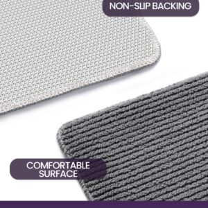 DEXI Door Mat Entryway Doormat Front Entrance Non-Slip Low Profile Washable for Inside Entry 19.5"x31.5",Grey