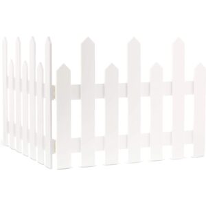 2-Piece Mini White Picket Fence for Christmas Tree or Garden Border (5 Feet Length x 1 Foot Height)