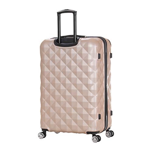 Kenneth Cole REACTION Diamond Tower Collection Lightweight Hardside Expandable 8-Wheel Spinner Travel Luggage, Rose Champagne, 2-Piece Set (20" & 28")