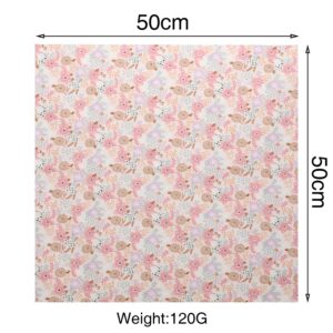 10 Pieces 20 x 20 Inch Cotton Fabric Quilting Floral Patchwork Pink Fabric Square Bundles Fabric for Sewing DIY Crafts Handmade Bags Clothing, Various Patterns