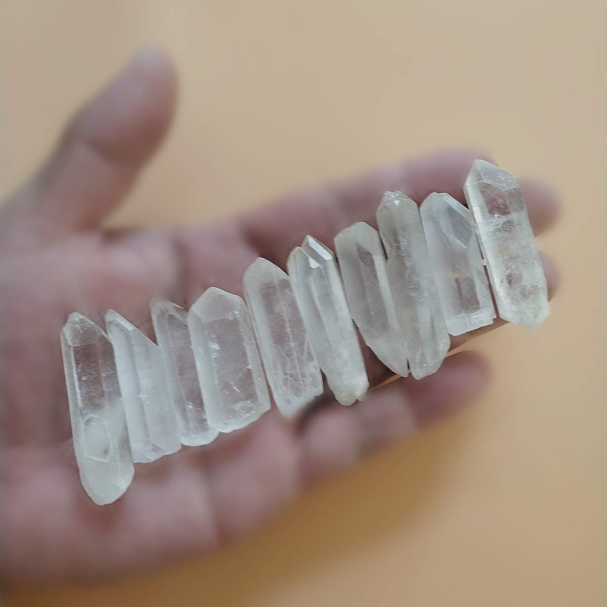 Colorsheng 10 Pcs Natural Rough Quartz Crystal Column Points Shards (1"- 2")