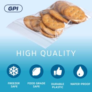 Clear Plastic RECLOSABLE Zip Bags - Bulk GPI Pack of 500 4" x 6" 2 mil Thick Strong & Durable Poly Baggies with Resealable Zip Top Lock for Travel, Storage, Packaging & Shipping.