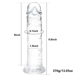 Umania 10 * 1.9 Inch Big Dildo for Sex Women Realistic, Body-Safe Material Lifelike Large Penis with Strong Suction Cup for Hands-Free Used for Women or Men