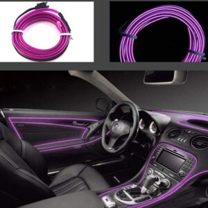 2m/6ft car strip light usb neon lights el wire for cars costume cosplay festival decoration(2m,usb,purple)