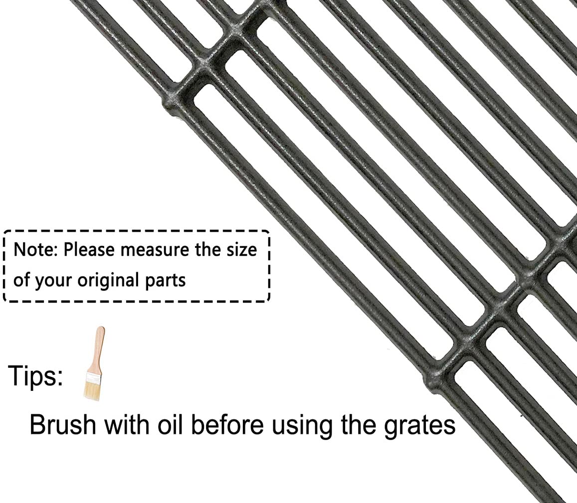 Votenli C6161C (3-Pack) 16 4/9'' Cast Iron Grid Grates for Dyna Glo DGF493BNP, DGH474CRP, for Backyard Grill Parts BY13-101-001-12, Kenmore 146.23678310, 146.23681310, Uniflame Grill GBC1030WRS