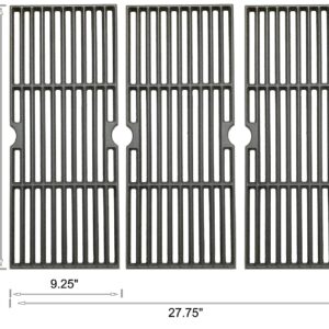 Votenli C6161C (3-Pack) 16 4/9'' Cast Iron Grid Grates for Dyna Glo DGF493BNP, DGH474CRP, for Backyard Grill Parts BY13-101-001-12, Kenmore 146.23678310, 146.23681310, Uniflame Grill GBC1030WRS