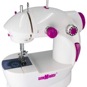 Sew Mighty, The Original Portable Sewing Machines - Perfect for Kids, Travel, Quick Repairs & Small Projects - Dual Speed, Battery & AC Power, Foot Pedal Controller & More (Mighty Mini Kit)