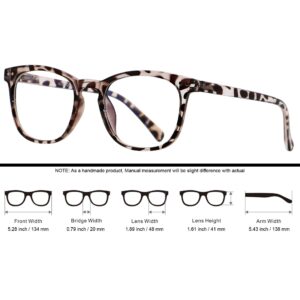 ANDWOOD Blue Light Blocking Glasses Women Men Computer Small Face Frame Bluelight Blocker Teens Square Frame Leopard