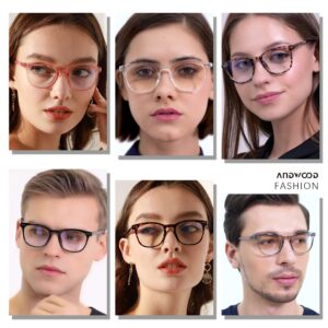 ANDWOOD Blue Light Blocking Glasses Women Men Computer Small Face Frame Bluelight Blocker Teens Square Frame Leopard