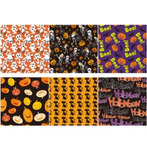 WRAPAHOLIC Wrapping Paper Sheet - Pumpkin and Black Cat Design, Perfect for Halloween, Holiday, Party - 1 Roll Contains 6 Sheets - 17.5 inch X 30 inch Per Sheet