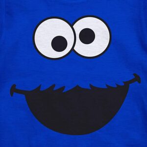 Sesame Street Short Sleeve T-Shirt Short Sleeve Tee - Elmo & Cookie Monster Big Face Tee (Cookie Monster, 3T)