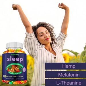 Hemp Sleep Gummies Triple Action | Promotes Healthy Sleep | Relaxes Body & Mind | Made in USA | 5mg Melatonin | 200mg Hemp | 10mg L-Theanine | 60 Organic Gummies