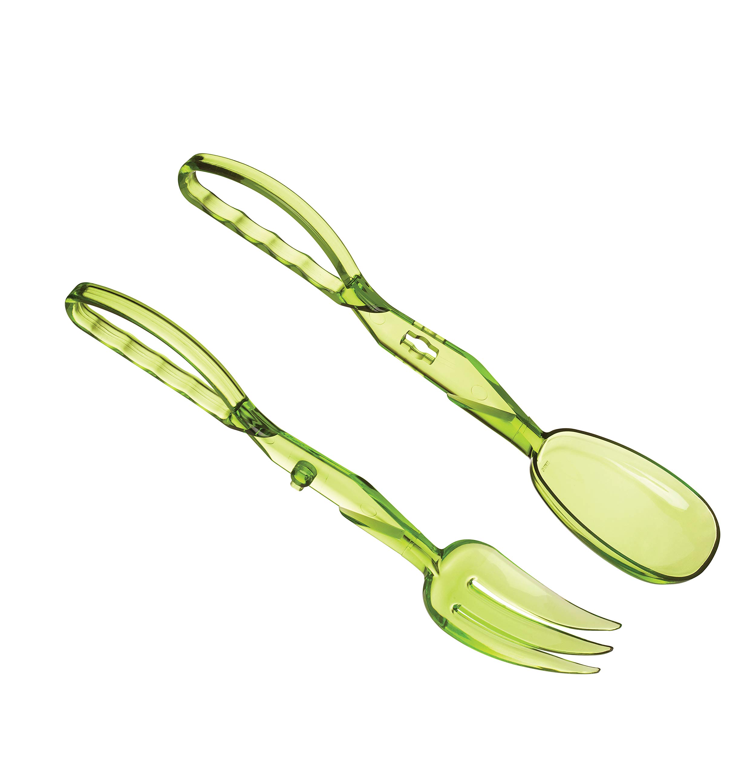 HIC Kitchen Salad Tongs, Hinged Design, Detachable Fork and Spoon, Set of 2