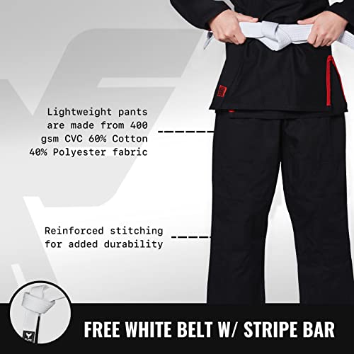 Elite Sports Kids BJJ GI, Youth IBJJF Children’s Brazilian Jiujitsu Gi kimono W/Preshrunk Fabric & Free Belt (Black, 0)