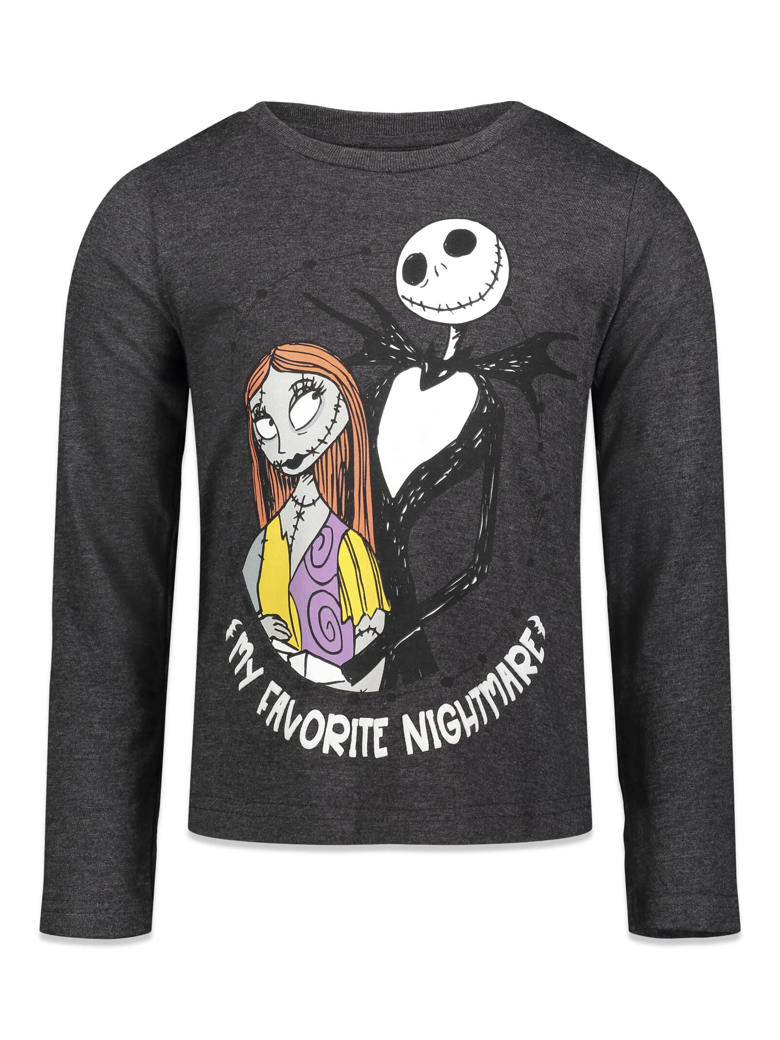 Disney Nightmare Before Christmas Sally Oogie Boogie Toddler Girls 2 Pack Long Sleeve T-Shirts Black/Grey 2T