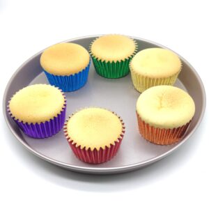 Mombake Rainbow 6 Bright Colors Standard Cupcake Liners Muffin Foil Paper Baking Cups, 120-Count