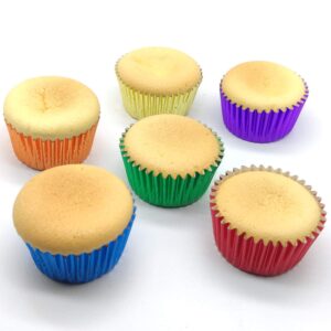 Mombake Rainbow 6 Bright Colors Standard Cupcake Liners Muffin Foil Paper Baking Cups, 120-Count