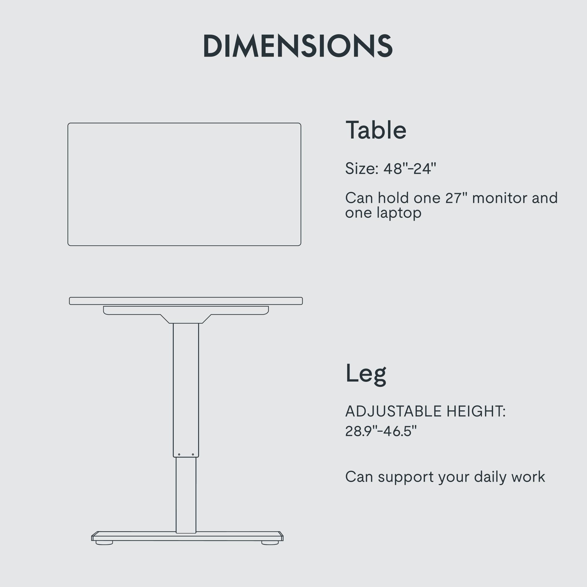 FLEXISPOT Standing Desk Solid One-Piece Desktop Height Adjustable Desk, Electric Sit Stand Up Desk Home Office Desks (48 x 24 Inches White Desktop + White Frame)