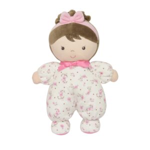 little me plush baby doll with rattle, jackie (pink vintage rose, 9 inch)