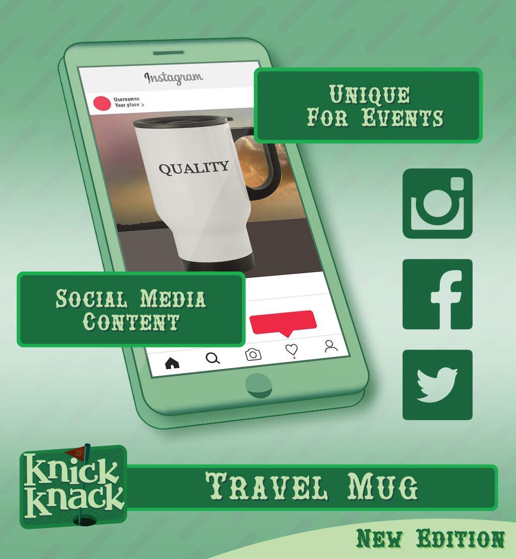 Knick Knack Gifts #scabies - 14oz Stainless Steel Hashtag Travel Coffee Mug, Silver