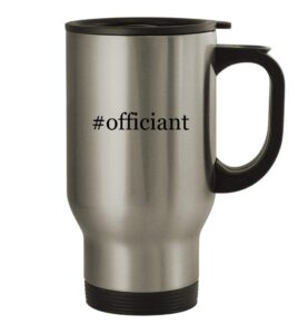 knick knack gifts #officiant - 14oz stainless steel hashtag travel coffee mug, silver