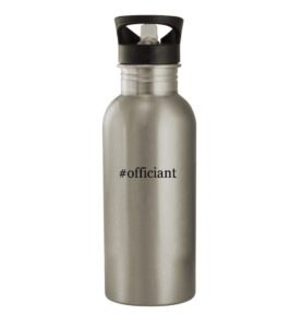 knick knack gifts #officiant - 20oz stainless steel hashtag outdoor water bottle, silver