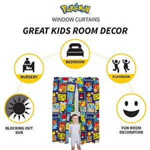 Franco Kids Room Window Curtains Drapes Set, 82 x 63 in, Pokemon