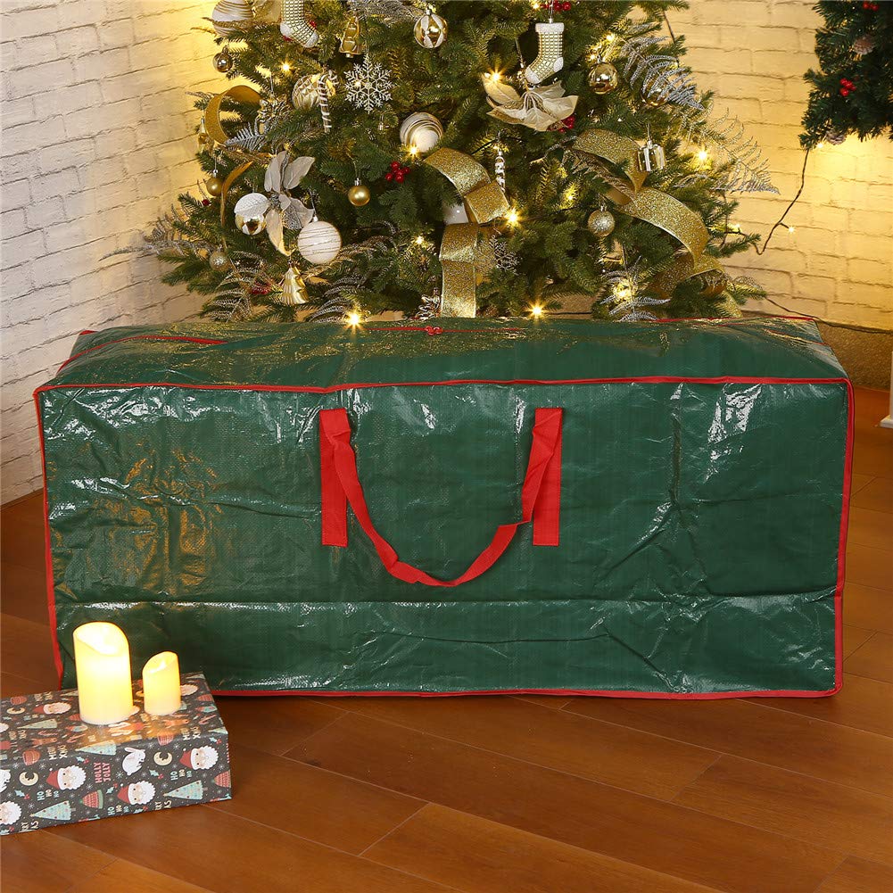 Sattiyrch Christmas Tree Storage Bag - Fits Up to 7.5 ft Holiday Xmas Disassembled Trees with Durable Reinforced Handles & Dual Zipper - Waterproof Material Protects from Dust,Moisture(Green)