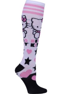 cherokee gift for her printsupport women 12 mmhg support socks, one size, hello kitty love