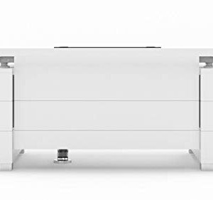 ZURI Furniture Ford Executive Modern Adjustable Height Desk with Filing Cabinets - White