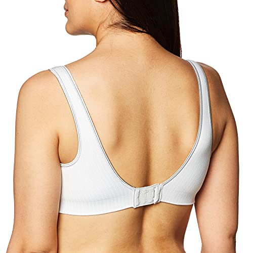 Hanes Women's Wireless, Smooth Comfort Full-Coverage T-Shirt Bra, Single or 2-Pack, Sterling Grey Herringbone Print, LARGE