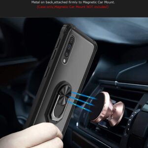 GREATRULY Kickstand Case for Samsung Galaxy A50 / A50s,Drop Protection Clear Case for Galaxy A50 / A50s,Slim Phone Cover Shell,Soft Bumper + Hard Back + Ring Stand Fits Magnetic Car Mount,Black