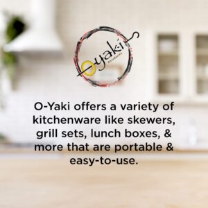 Oyaki Grill Set for Outdoor and Indoor Grilling - Heavy Duty BBQ Tools & Accessories Gift for Men, Dads, and Professional Smokers, 6 Stainless Steel Barbeque Utensils Kit with Case