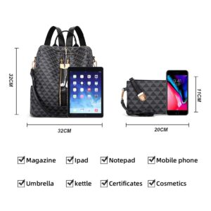 Makes Backpack Purse for Women PU Leather backpack Design Convertible handbag with Purse 2 Piece