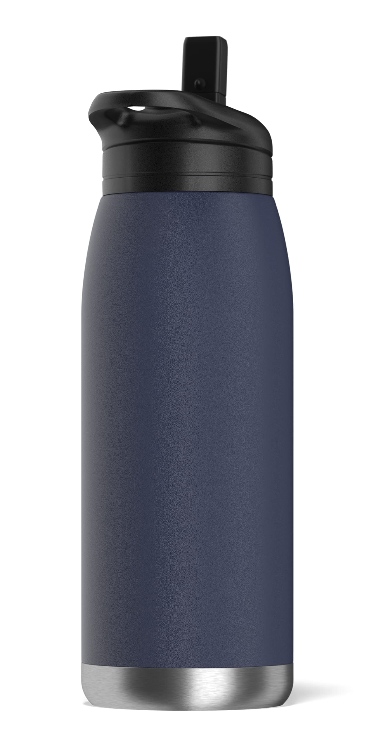 Hydrapeak Flow 32oz Insulated Water Bottle with Straw Lid, Waterbottle, Metal Water Bottle, Insulated Stainless Steel Water Bottles, BPA-Free & Leak-Proof, Straw and Handle (Navy)