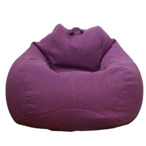 WAQIA Stuffed Animal Storage Bean Bag Chair Cover (No Filler) - Stuffable Zipper Beanbag Cover-Cotton Linen Memory Foam Beanbag Replacement Cover for Adults and Kids Without Filling