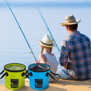 AUTODECO Collapsible Bucket 5 Gallon Container Folding Water Bucket Portable Wash Basin for Camping Fishing Travelling Outdoor Gardening Car Washing Blue 1Pcs 20L