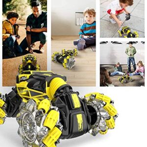 DoDoeleph Gesture RC Car, Remote Control Car, RC Stunt Cars with Watch Hand Controlled Car Sensing Truck Crawler 360°LED 1/16 4WD 12.5MPH Rechargeable Toy Cars for Kids Boys Girls Adults