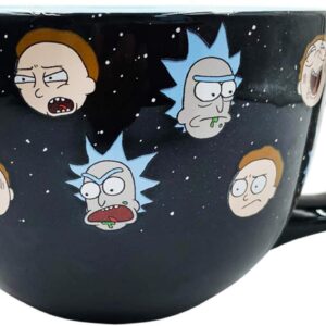 Silver Buffalo Rick and Morty Heads Line Up Ceramic Soup Mug, 24-Ounce