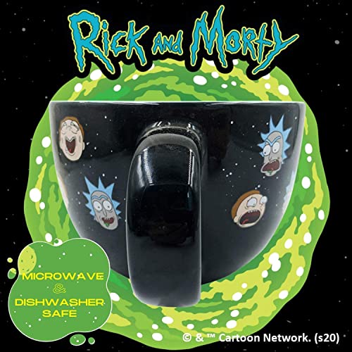 Silver Buffalo Rick and Morty Heads Line Up Ceramic Soup Mug, 24-Ounce