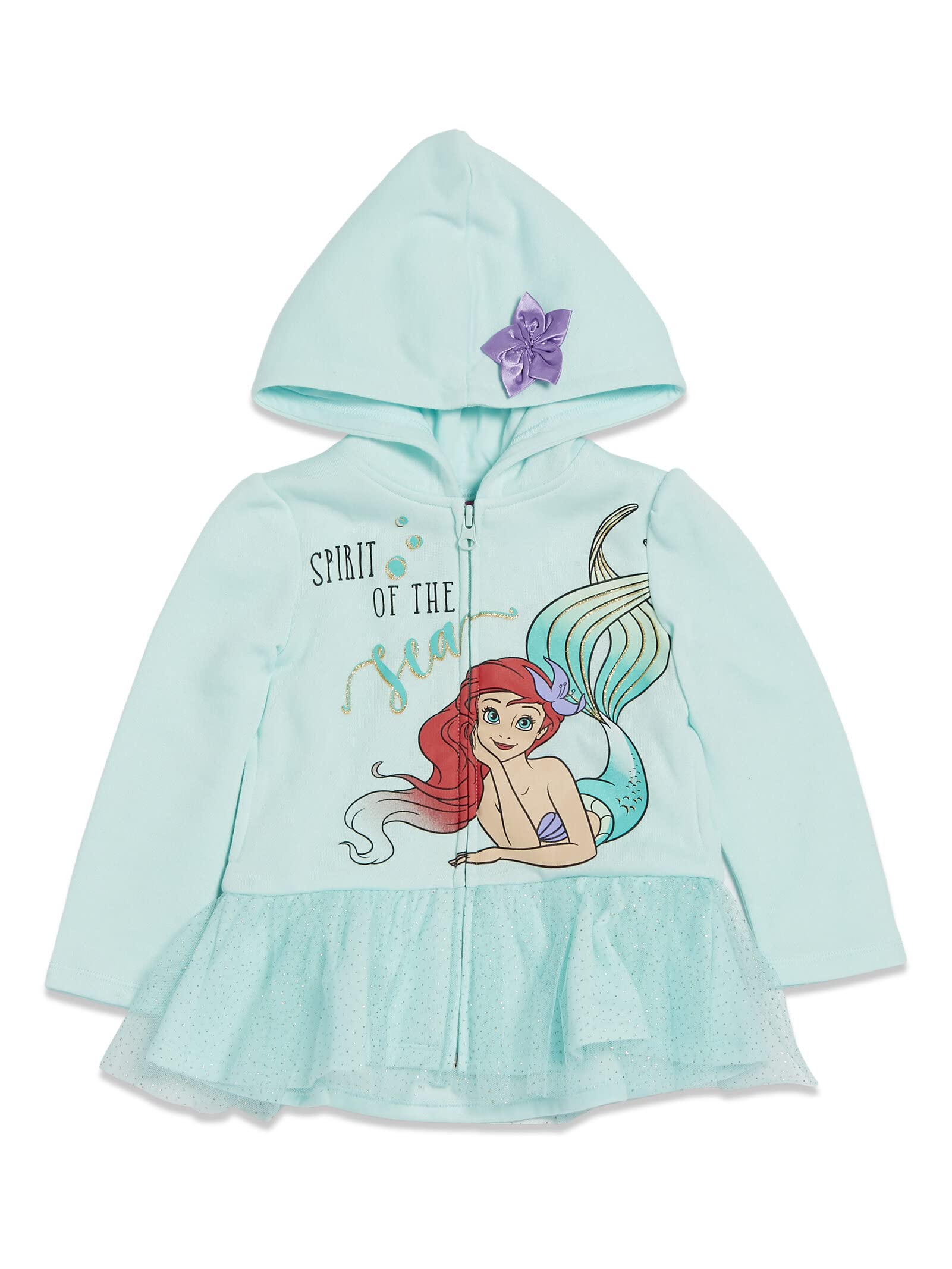 Disney Princess Ariel Toddler Girls Fleece Zip Up Hoodie 3T