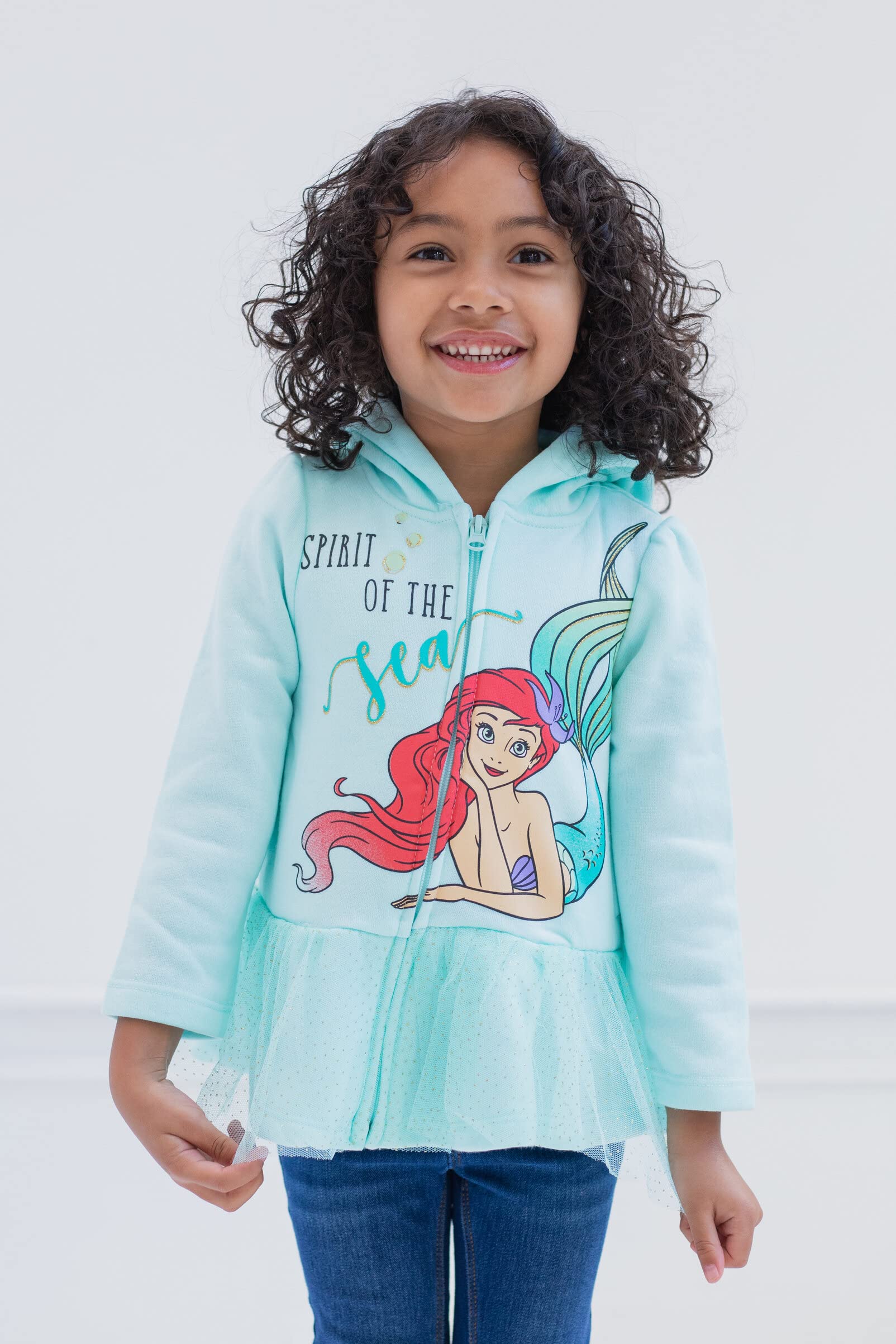 Disney Princess Ariel Toddler Girls Fleece Zip Up Hoodie 3T